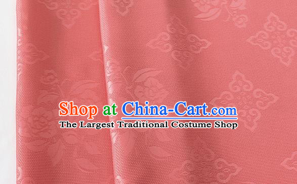 Asian Chinese Traditional Camellia Pattern Design Watermelon Red Brocade China Hanfu Satin Silk Fabric Material