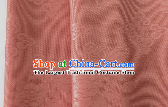 Asian Chinese Traditional Camellia Pattern Design Pink Brocade China Hanfu Satin Silk Fabric Material