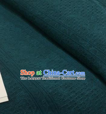 Chinese Traditional Cross Pattern Design Deep Green Silk Fabric Asian China Hanfu Mulberry Silk Material