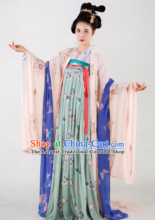 Chinese Traditional Court Lady Dress Ancient Tang Dynasty Imperial Consort Costumes for Women