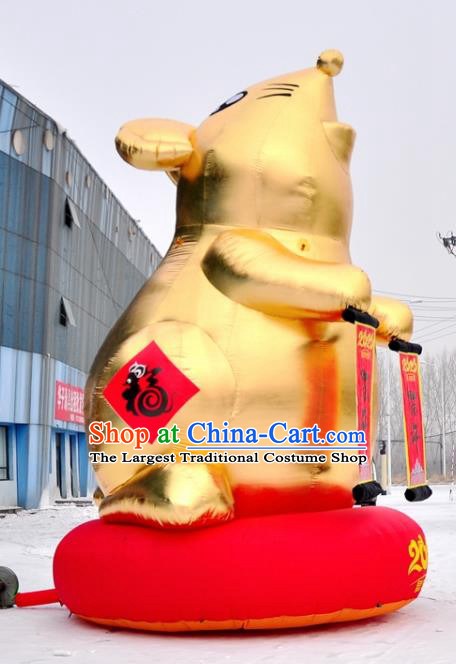 Large Chinese New Year Inflatable Golden Rat of Wealth Models Inflatable Arches Archway