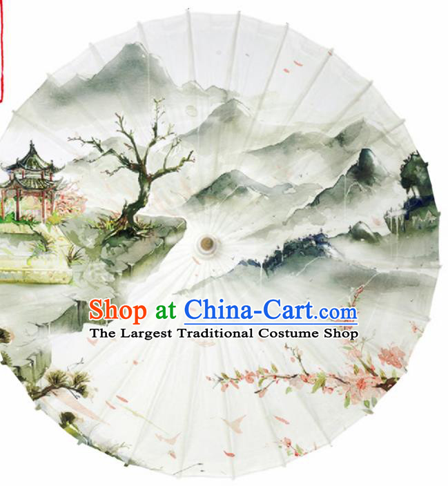 Chinese Printing Plum Valley Oil Paper Umbrella Artware Paper Umbrella Traditional Classical Dance Umbrella Handmade Umbrellas