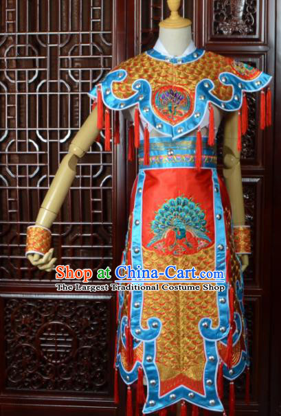 Chinese Traditional Beijing Opera Daomadan Golden Clothing Peking Opera Female Warrior Costumes for Women