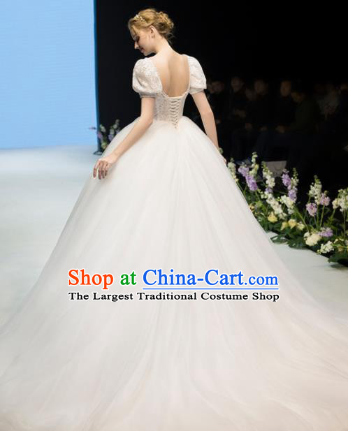 Custom Top Grade Sicily Veil Wedding Dress Bride Full Dress for Women