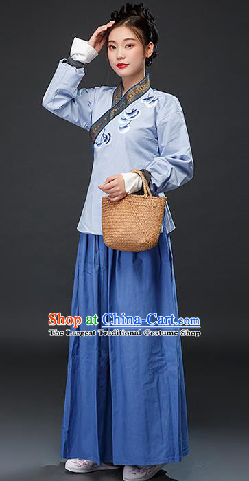 Traditional Chinese Ming Dynasty Housemaid Female Civilian Dress Ancient Drama Maidservant Costumes for Women