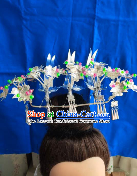 Chinese Traditional Handmade Miao Nationality Birds Hairpins Ethnic Wedding Hair Accessories for Women