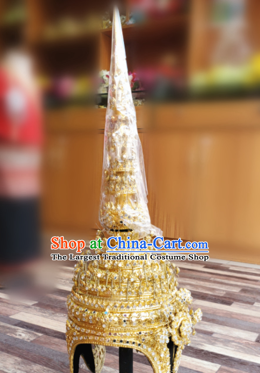 Traditional Thailand Classical Tower Crown Handmade Thai Hat