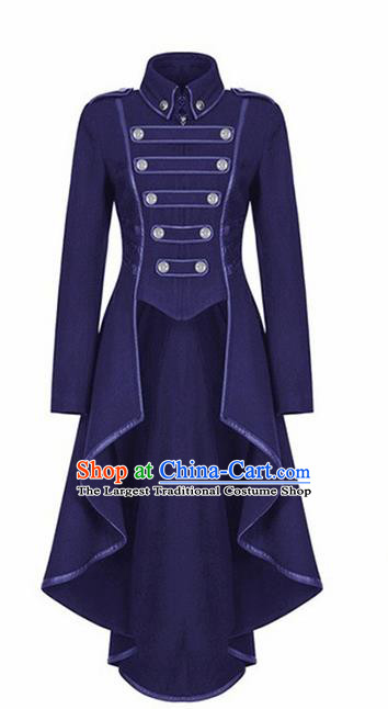 Traditional Europe Renaissance Purple Swallow Tailed Coat Halloween Cosplay Stage Performance Costume for Women