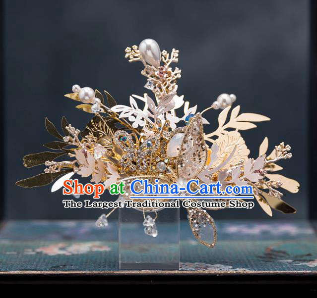 Chinese Traditional Butterfly Hair Comb Bride Handmade Tassel Hairpins Wedding Hair Accessories Complete Set for Women