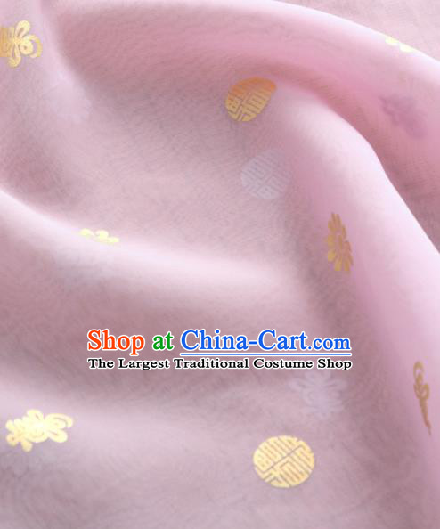 Asian Korea Traditional Longevity Chrysanthemum Pattern Pink Silk Fabric Korean Fashion Hanbok Material
