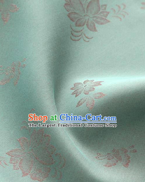 Asian Korea Classical Campsis Grandiflora Pattern Silk Fabric Korean Fashion Drapery Traditional Hanbok Material