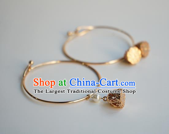 Chinese Classical Lotus Seedpod Bracelet Jewelry Accessories Ancient Hanfu Golden Bangle