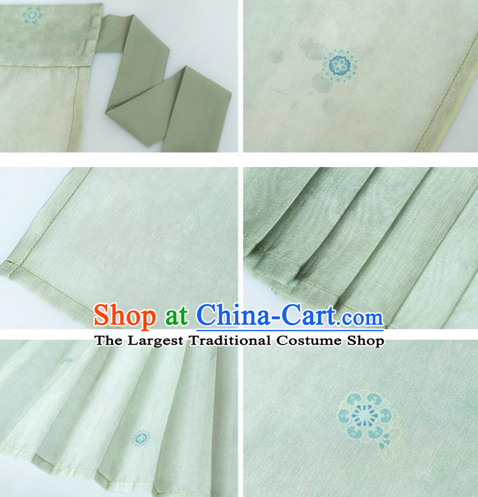 Chinese Ancient Young Female Long Gown and Skirt Traditional Ming Dynasty Hanfu Apparels Historical Costumes Full Set
