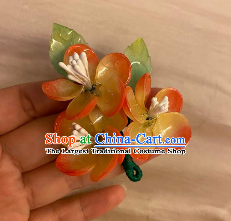 Chinese Ancient Palace Lady Flowers Hairpin Hanfu Hair Accessories Handmade Peach Blossom Hair Claw