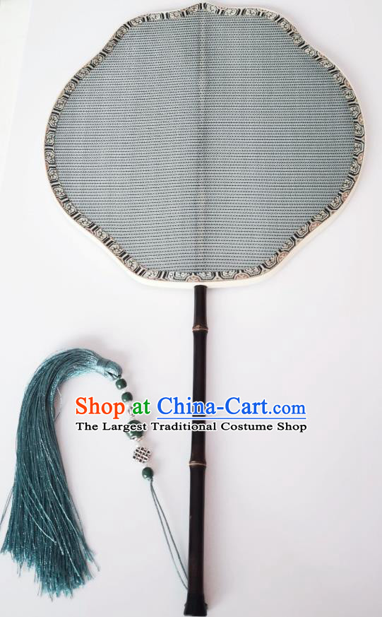 Chinese Classical Ancient Hanfu Grey Silk Fan Song Dynasty Princess Palace Fans