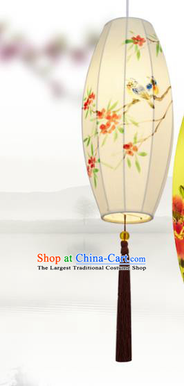 Chinese Traditional Painting Plum White Lanterns Handmade Hanging Lantern New Year Classical Palace Lamp
