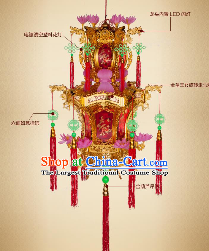 Handmade Chinese Classical Palace Lanterns Traditional New Year Decoration Lantern Spring Festival Plastic Trotting Horse Lamp