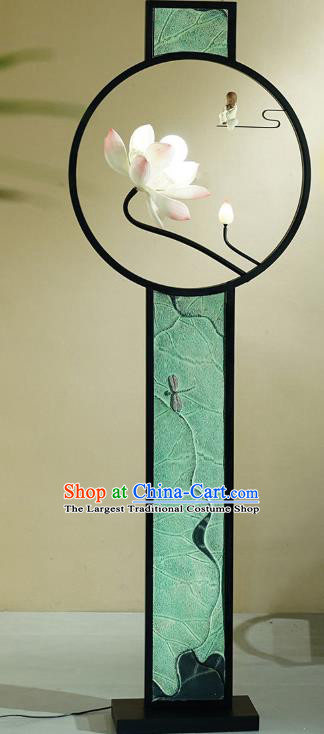 China Iron Art Floor Lantern Lotus Lamp Traditional Home Decorations Handmade High Lanterns