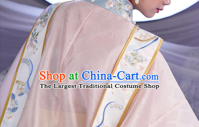 China Traditional Embroidered Hanfu Clothing Ancient Song Dynasty Imperial Empress Historical Costumes for Women