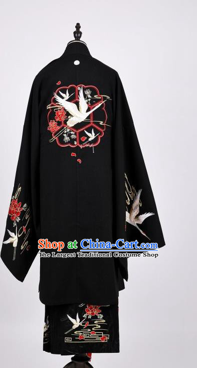 Traditional China Ming Dynasty Noble Countess Historical Costumes Ancient Court Woman Black Hanfu Dress Clothing