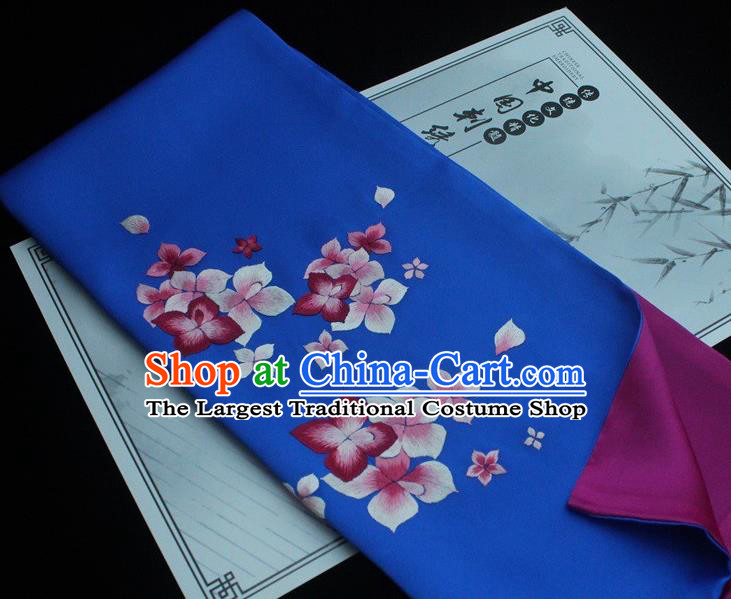 China Embroidered Royalblue Silk Tippet Traditional Cheongsam Accessories Handmade Suzhou Embroidery Scarf
