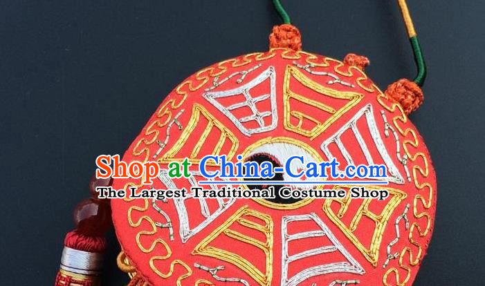 China Traditional Embroidered Car Tassel Pendant Accessories New Year Decoration Embroidery Eight Diagrams Lucky Charms