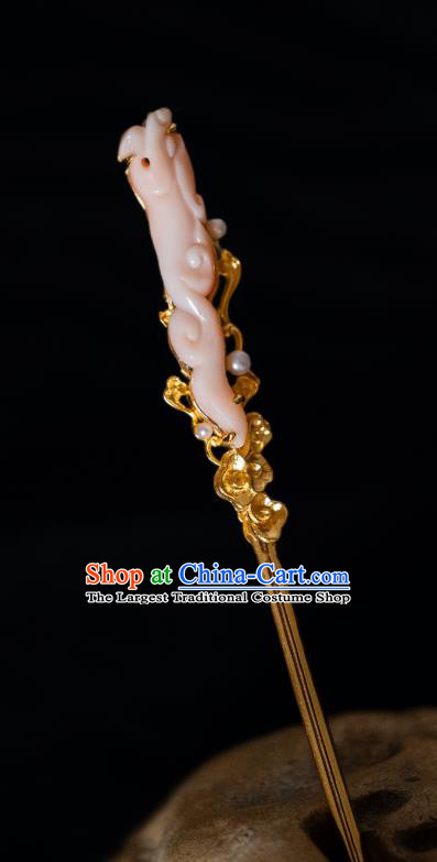 China Ming Dynasty Dragon Pattern Hair Stick Ancient Gilding Hairpins Empress Hair Accessories