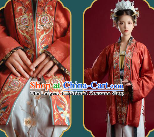 China Ancient Imperial Consort Embroidered Hanfu Clothing Traditional Song Dynasty Court Empress Historical Costumes