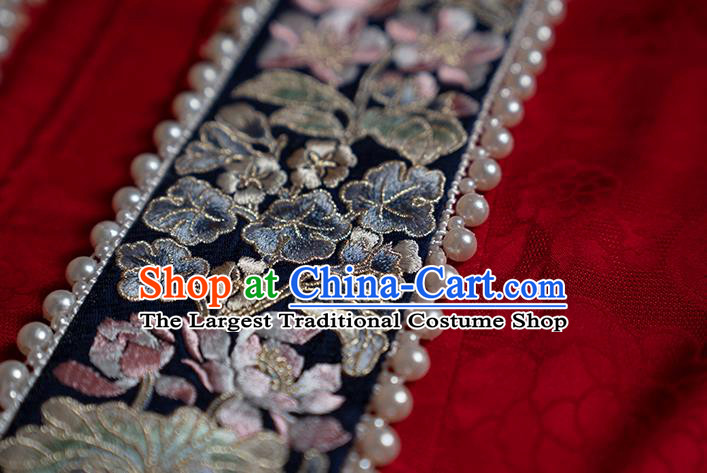 Ancient China Traditional Wedding Hanfu Clothing Song Dynasty Court Empress Red Historical Costumes Complete Set