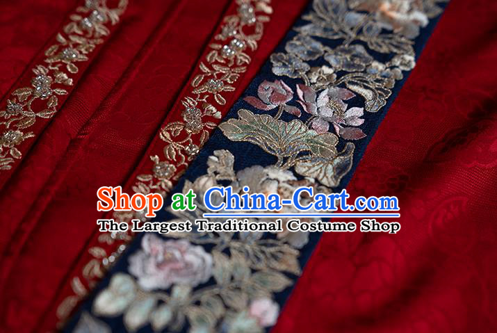 Ancient China Traditional Wedding Hanfu Clothing Song Dynasty Court Empress Red Historical Costumes Complete Set