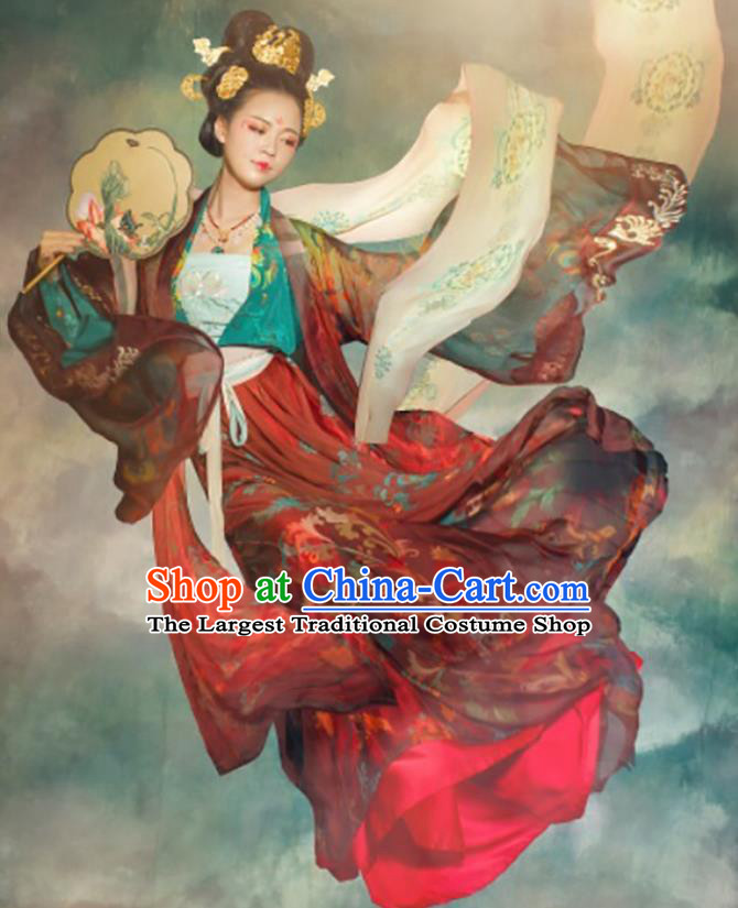 China Ancient Imperial Consort Hanfu Dress Wedding Costumes Traditional Tang Dynasty Court Woman Historical Clothing