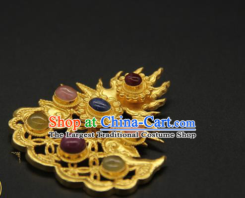 China Ancient Court Empress Hairpin Traditional Ming Dynasty Hair Accessories Handmade Gems Hair Stick