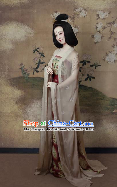 China Traditional Tang Dynasty Palace Lady Hanfu Dress Ancient Imperial Consort Historical Clothing