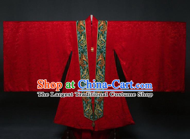 China Traditional Wedding Red Hanfu Dress Ancient Empress Costumes Ming Dynasty Royal Queen Historical Clothing