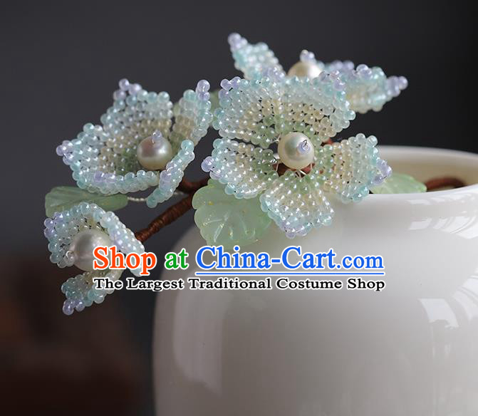 Chinese Ancient Princess Beads Pear Blossom Hair Stick Traditional Hanfu Hairpin Hair Accessories