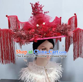 Handmade Chinese Ancient Empress Luxury Tassel Phoenix Coronet Traditional Hair Accessories Wedding Hair Crown