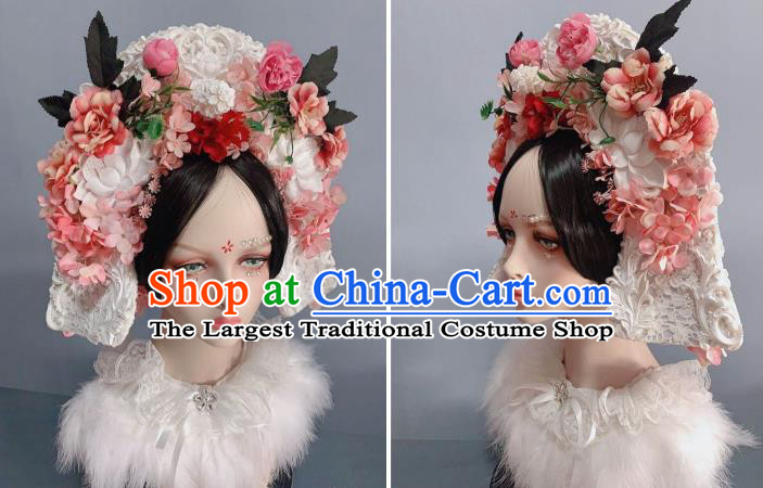 China Ancient Palace Lady Chaplet Traditional Drama Hair Accessories Song Dynasty Imperial Consort Headwear