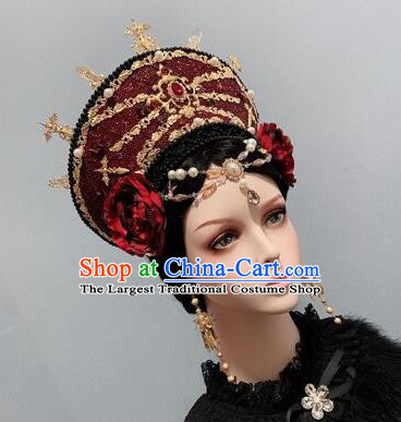 Handmade Baroque Queen Hat Hair Accessories Cosplay Goddess Headwear Europe Wedding Royal Crown