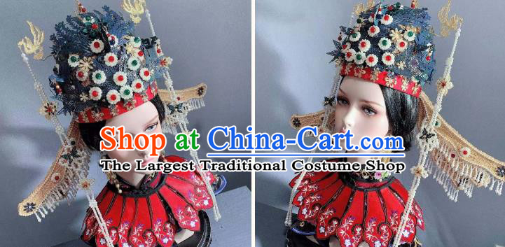 China Traditional Ming Dynasty Empress Headwear Ancient Court Queen Phoenix Coronet Golden Dragon Hairpins Full Set