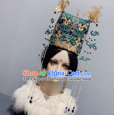 China Traditional Hair Crown Hairpins Ancient Court Queen Phoenix Coronet Ming Dynasty Empress Headwear Full Set