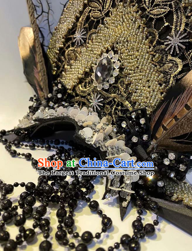 Handmade Baroque Queen Hair Accessories Stage Show Cosplay Headpiece Brazilian Carnival Royal Crown Headwear