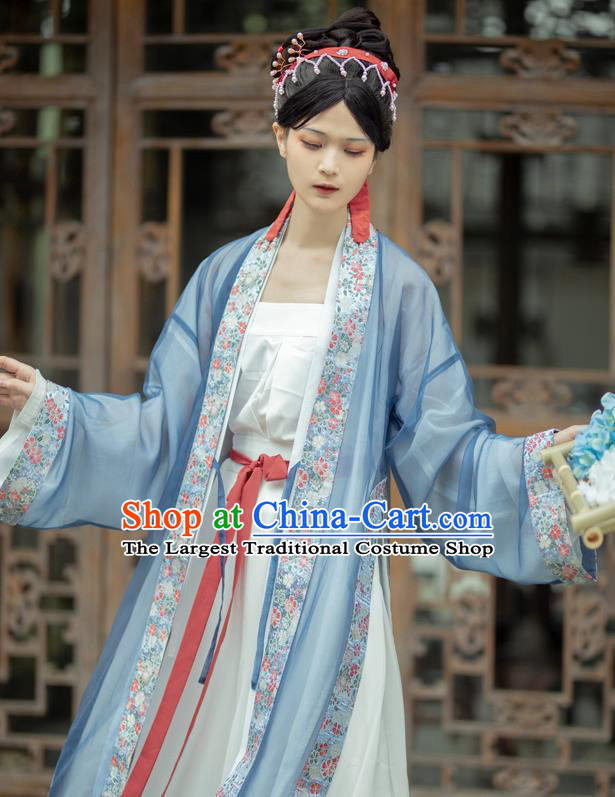 China Traditional Song Dynasty Court Woman Hanfu Costume Ancient Imperial Concubine Historical Clothing