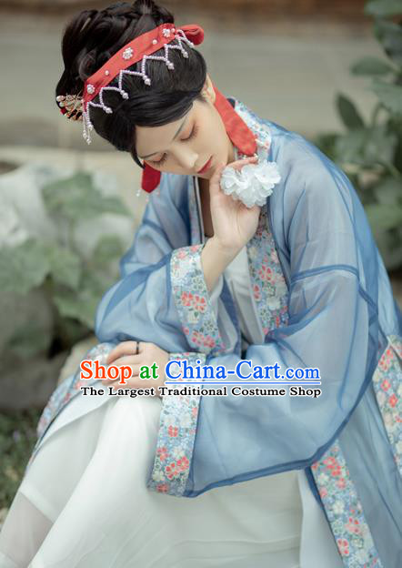 China Traditional Song Dynasty Court Woman Hanfu Costume Ancient Imperial Concubine Historical Clothing