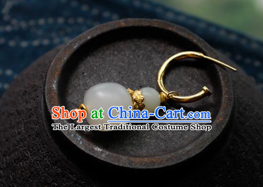 China HandmaChina Handmade Qing Dynasty Queen Ear Accessories National Court Earrings Traditional White Jade Jewelryade Red Coral Beads Ear Accessories National Court Earrings Traditional Jewelry