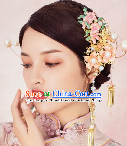 China Traditional Bride Tassel Hairpin Xiuhe Suit Hair Accessories Wedding Hair Sticks