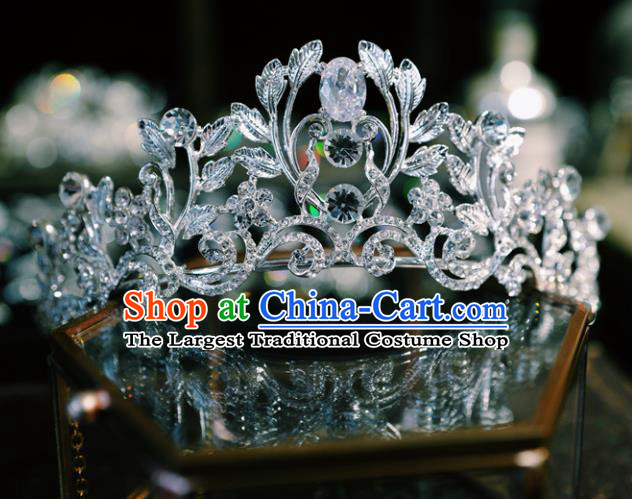 European Princess Hair Clasp Wedding Bride Hair Accessories Baroque Retro Crystal Royal Crown