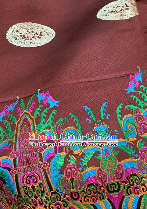 Chinese Classical Pattern Design Purplish Red Brocade Fabric Asian Traditional Satin Tang Suit Silk Material