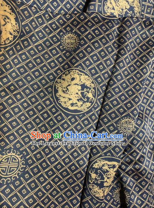 Chinese Classical Dragon Pattern Design Black Gambiered Guangdong Gauze Fabric Asian Traditional Cheongsam Silk Material