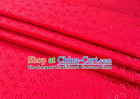 Chinese Classical Babysbreath Pattern Design Red Brocade Fabric Asian Traditional Satin Silk Material