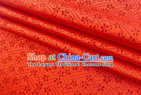 Chinese Classical Babysbreath Pattern Design Orange Brocade Fabric Asian Traditional Satin Silk Material